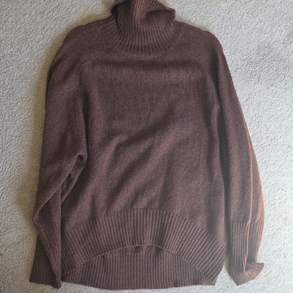 Womens Brown Turtleneck Sweater